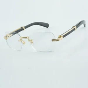 High quality transparent lenses with high end enlarged buffalo horn leg glasses size 53-18-145mm