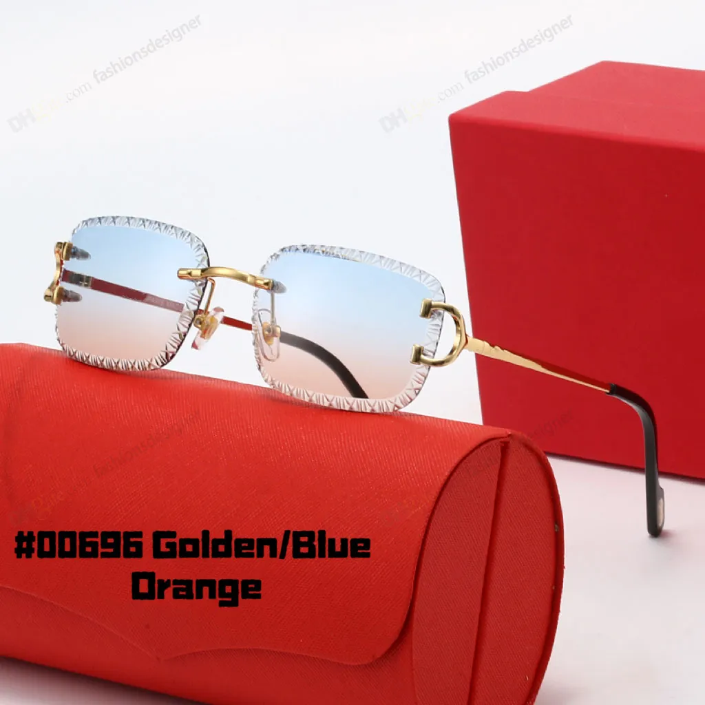 Designer sunglasses for women rimless diamond cut lenses sunglasses buffalo horn beach lunette de soleil glass cut occhiali da sole exquisite glass cut sunglasses - Image 4