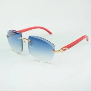 Sunglasses fashion sunshade natural red wooden sunglasses lens thickness 3.0 size 18-135mm
