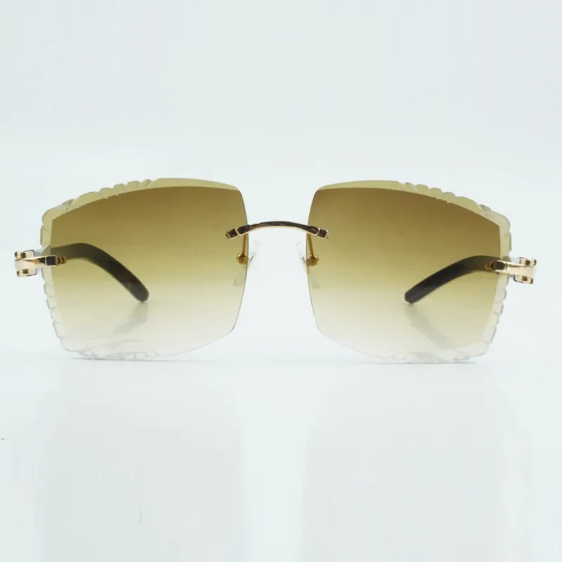 Newest style high end designers sunglasses high quality lens natural black mixed buffalo horn temples glasses 58-18-140mm - Image 5