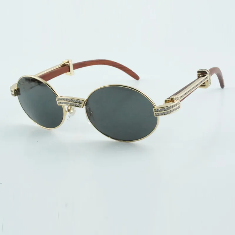 Designer casual round diamond 7550178 sunglasses original wood leg best sunglasses for men and women sunglasses size 55-22-135mm - Image 2