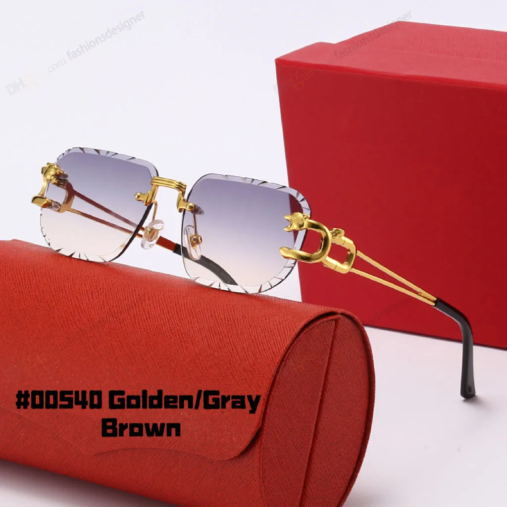 Designer sunglasses for women rimless diamond cut lenses sunglasses buffalo horn beach lunette de soleil glass cut occhiali da sole exquisite glass cut sunglasses - Image 2