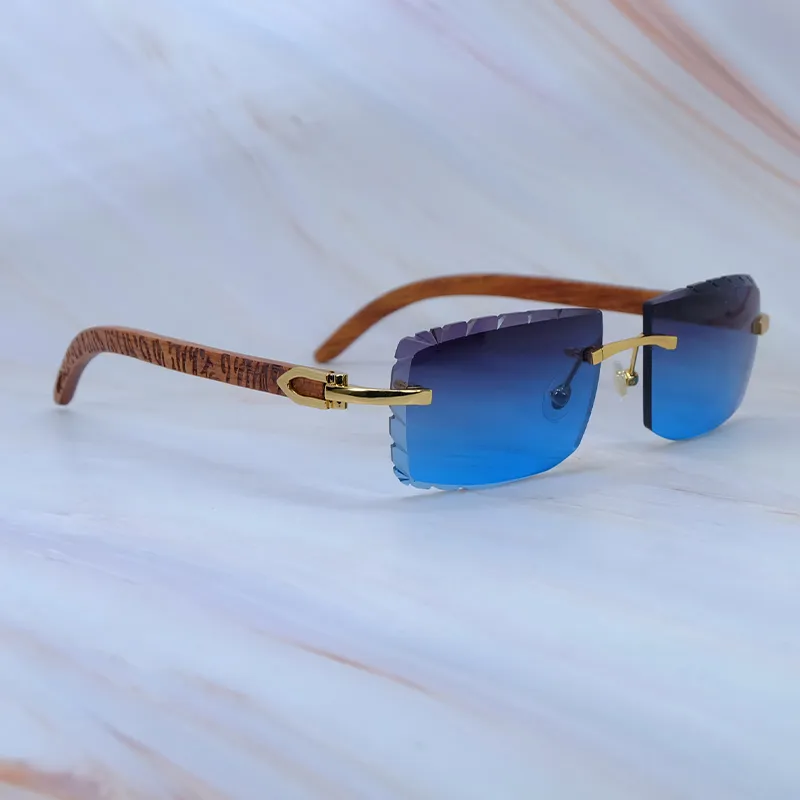 Craved wood sunglasses mens vintage luxury carter sun glassses wood small diamond cut me mens decoration 012 gold frame tiger wood - Image 6