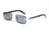 Man Rimmed Glasses Designer Sunglasses Women Fashion Frameless Rectangle Coating Buffalo Horn Sunglass - Image 7
