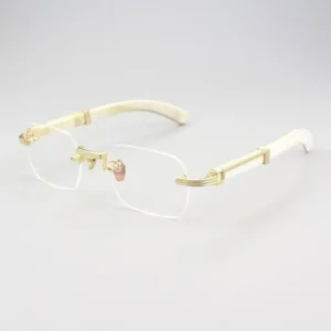 2025 Buffalo horn frameless pure titanium ox horn frameless myopic glasses are the wise choice of high end business people
