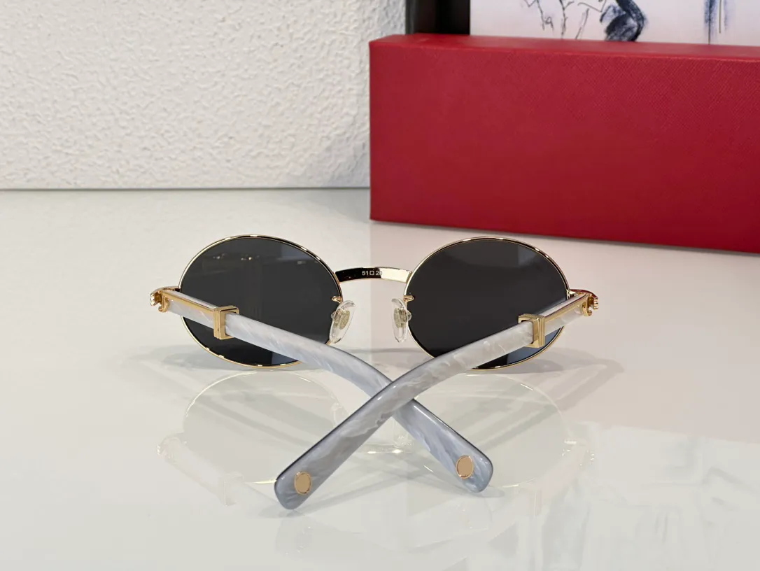 Wood Gold Oval Sunglasses for Men Women Yellow Sunnies Summer Stylish Shades Glasses Brown Shaded UV400 Eyewear with Box - Image 2