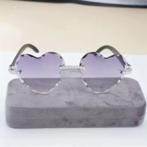2024 Newly designed moissanitegra certificate heart shaped special fashion sunglasses