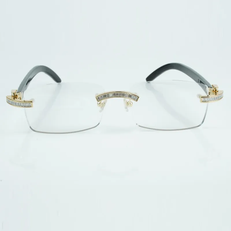 Moissanite rectangular diamond sunglasses male and female mixed buffalo horn leg sunglasses size 56-18-14mm - Image 8