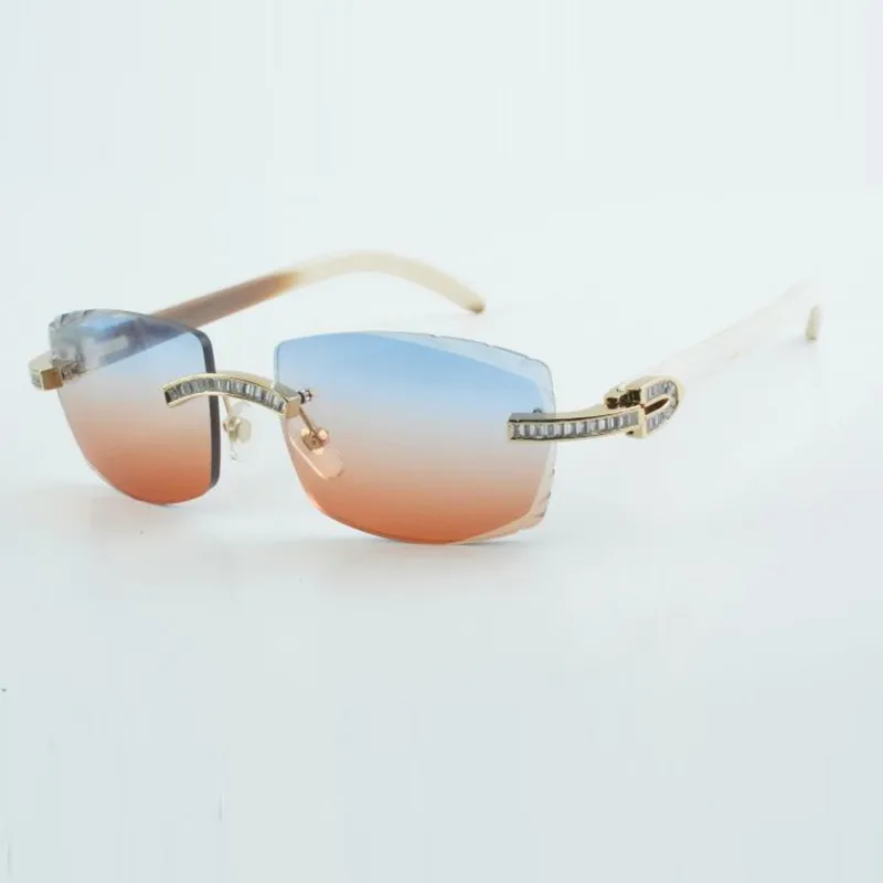 Designer rectangular diamond carved sunglasses with buffalo horn legs and 58mm lens suitable for both men and women - Image 7