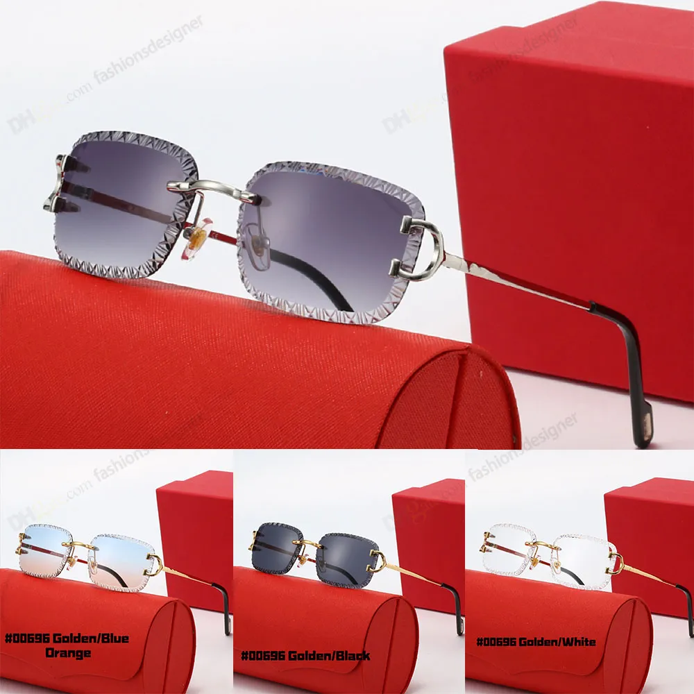 Designer sunglasses for women rimless diamond cut lenses sunglasses buffalo horn beach lunette de soleil glass cut occhiali da sole exquisite glass cut sunglasses - Image 7