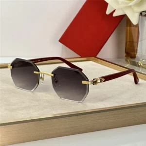 New fashion design men sunglasses 0439S rimless frame Irregular cut lenses simple and popular style high end outdoor UV400 protection eyewear