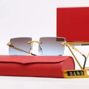 Round Gold Metal Sunglasses with Blue Lens – 2025