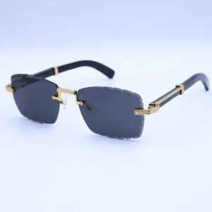 2019 Unisex natural buffalo horn rimless designer sunglasses with durable lenses series size 58-21-145mm