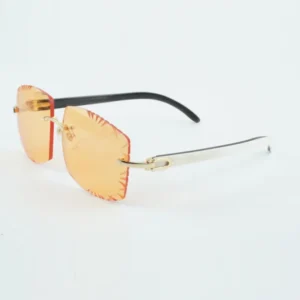 Newest style high end designers sunglasses high quality lens natural black mixed buffalo horn temples glasses 58-18-140mm