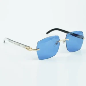 Fashion with natural black mixed buffalo horn legs and cut sunglasses size 18-140 mm