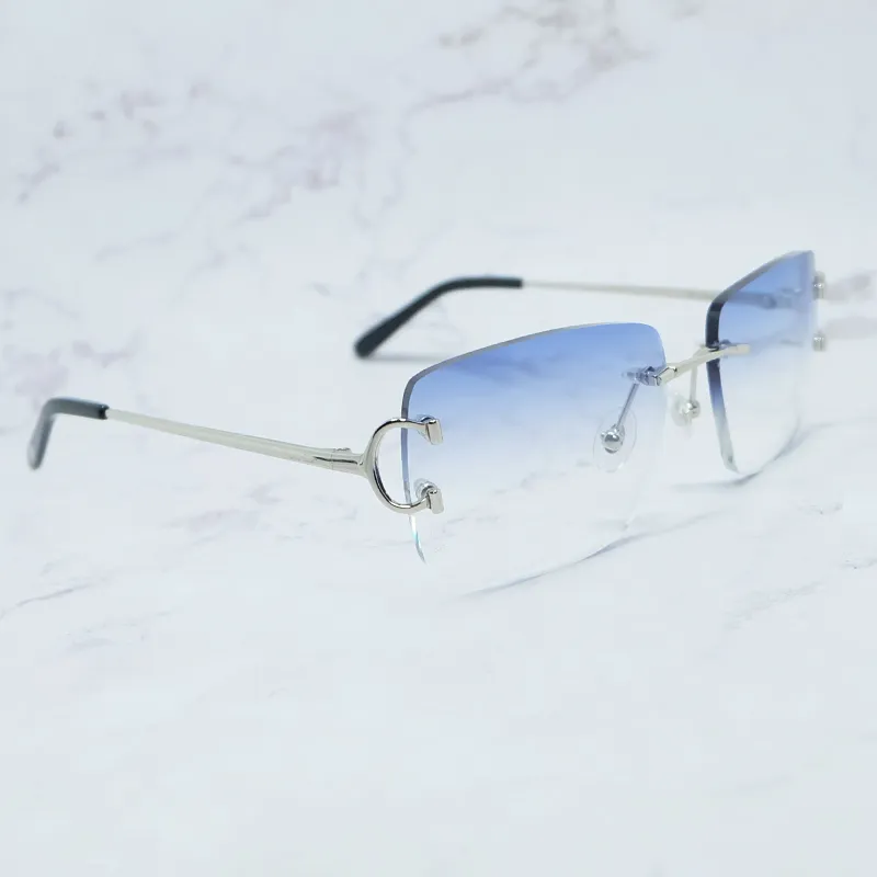 Oversizec rimless sunglasses vintage sunglasses mens designer brand luxury women sunglasses big square sunglasses carter shades eyewear gift - Image 4