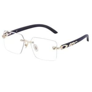 Clear Lens Designer Rimless Sunglasses – Unisex Fashion Eyewear