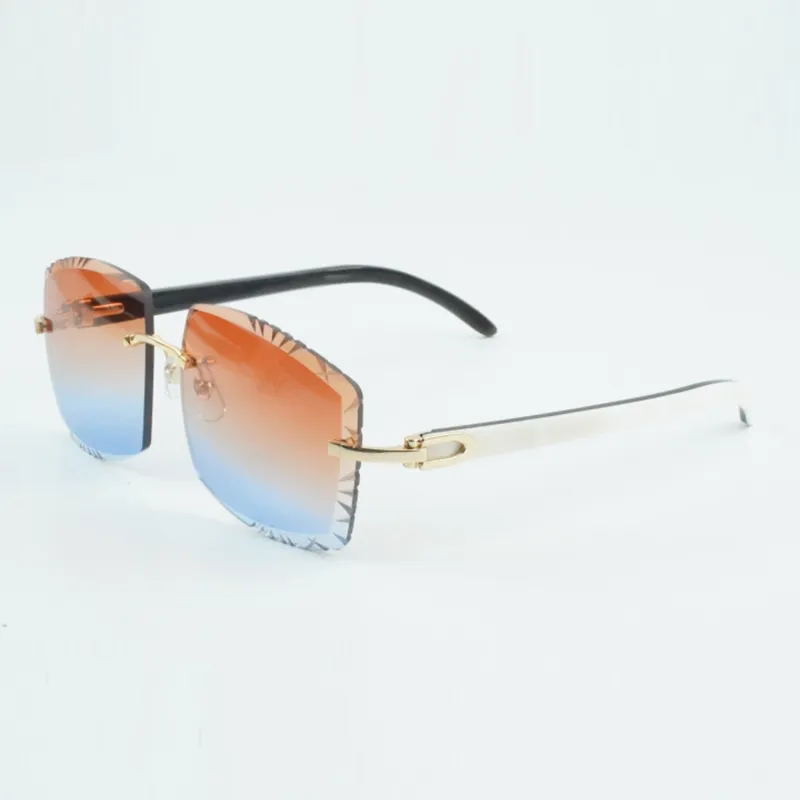 Newest style high end designers sunglasses high quality lens natural black mixed buffalo horn temples glasses 58-18-140mm - Image 3