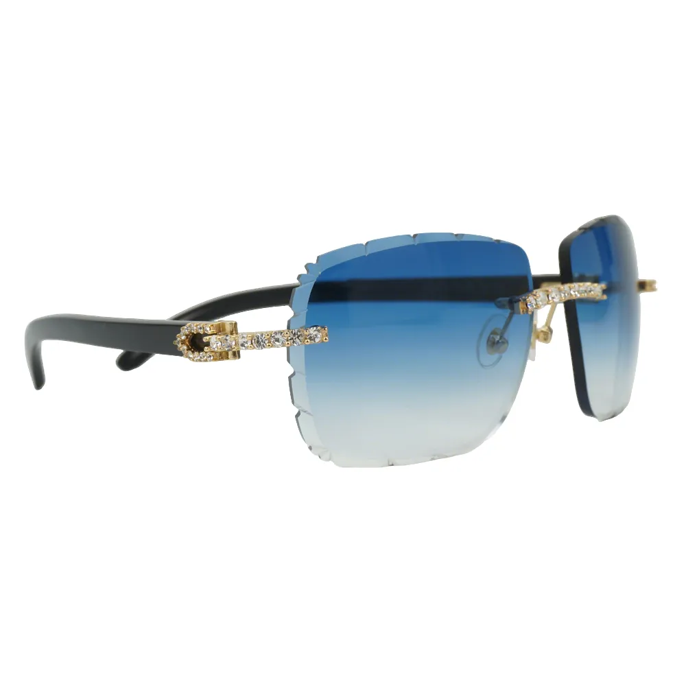 Luxury new moissanite sunglasses blue light & glare protection ,metal textured frames trendy versatile sunshade glasses - Image 7