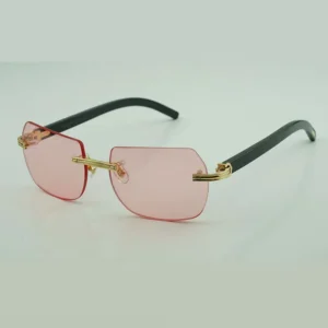 New accessory natural chamfered buffs sunglasses with new hardware and black buffalo horn legs size 56-18-140mm