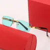 Woman Designer Sunglasses Mens Fashion Round Clear Lens Frame Sun Glasses Wood Rimless Sunglasses Vintage Fish - Image 4