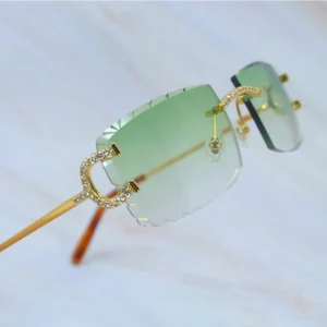 Moissanite diamond cut sunglasses luxury carter designer brand wire C sunglasses mens decoration new in Y2K glasses eyewear 012 gold