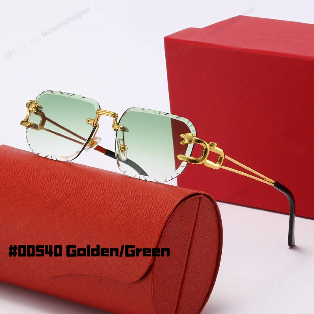 Designer sunglasses for women rimless diamond cut lenses sunglasses buffalo horn beach lunette de soleil glass cut occhiali da sole exquisite glass cut sunglasses - Image 3