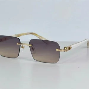 New fashion design square sunglasses metal frame rimless lens simple and popular style versatile outdoor UV400 protection glasses