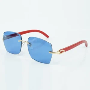 High-Quality Heart-Shaped Carved Diamond Sunglasses – Natural White & Black Horn (58-18-140mm)