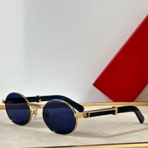 Designer Round Metal Frame Sunglasses – Model 0464 Classic round sunglasses with a sleek metal frame and stylish brown-green lenses. Perfect for outdoor wear, offering 100% UV protection and timeless fashion appeal.