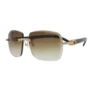 Luxury new moissanite sunglasses blue light & glare protection ,metal textured frames trendy versatile sunshade glasses