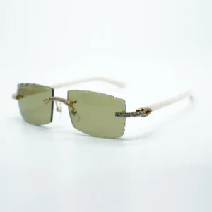 Aztec diamond sunglasses with natural aztec legs and 57mm cut lens