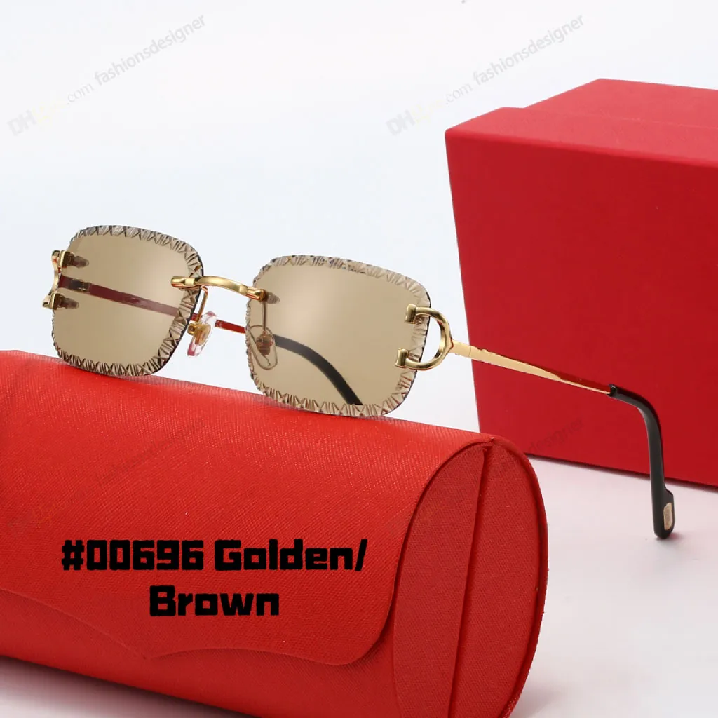 Designer sunglasses for women rimless diamond cut lenses sunglasses buffalo horn beach lunette de soleil glass cut occhiali da sole exquisite glass cut sunglasses - Image 5