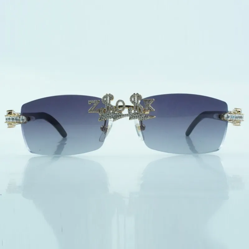 Fashion diamond nose bridge letter customization sunglasses natural mixed buffalo horn legs 18-140mm support customized - Image 8