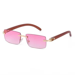 Mirror read frame fashion sunglasses for unisex designer woodgrain