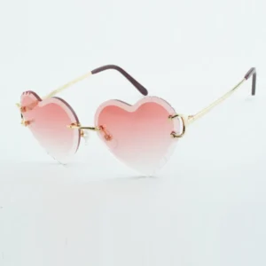 Heart-Shaped Cut Lens Sunglasses – Claw Metal Wire Legs | Casual Luxury | 60-18-135mm