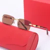 Woman Designer Sunglasses Mens Fashion Round Clear Lens Frame Sun Glasses Wood Rimless Sunglasses Vintage Fish - Image 6