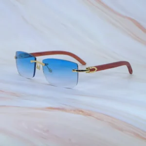 Wood sunglasses rimless luxury designer carter stylish rosewood sunglasses stylish wooden mens eyewear outdoor cool decoration Y2K shades  012 rectangle