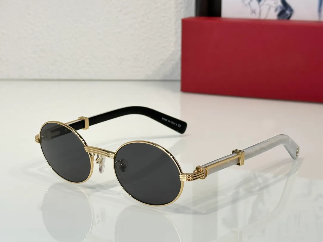 Wood Gold Oval Sunglasses for Men Women Yellow Sunnies Summer Stylish Shades Glasses Brown Shaded UV400 Eyewear with Box - Image 6