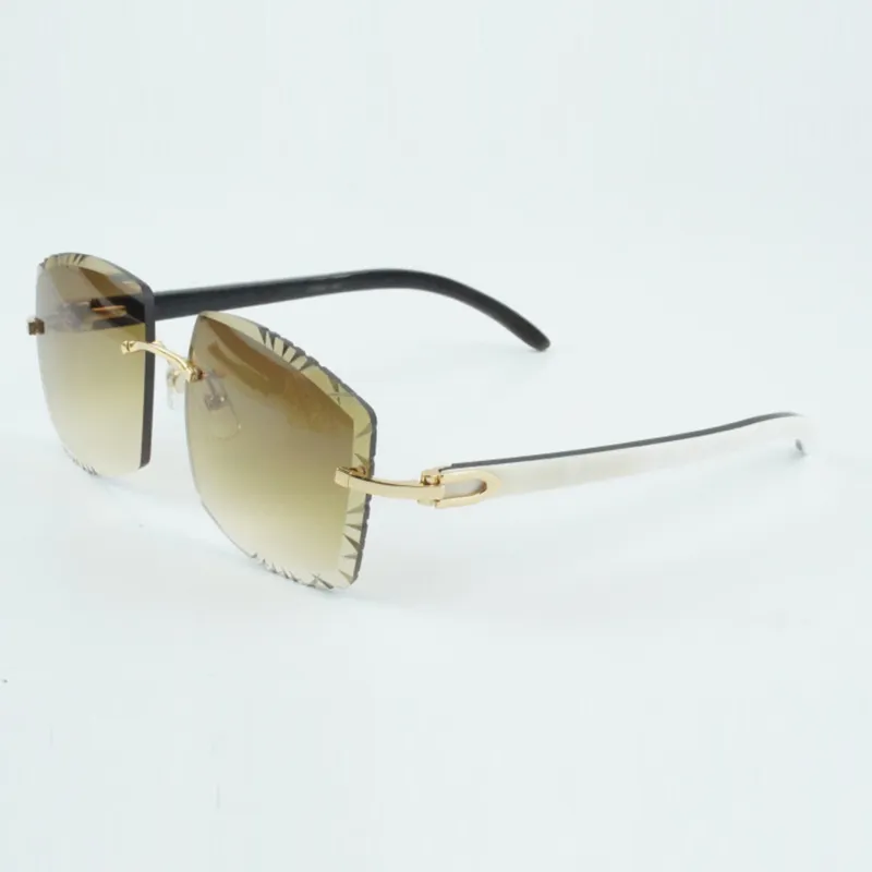 Newest style high end designers sunglasses high quality lens natural black mixed buffalo horn temples glasses 58-18-140mm - Image 6