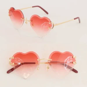 New designer print lens sunglasses women frame abnormal trend rimless dia cut men design glasses outdoor mirrored summer outdoor traveling