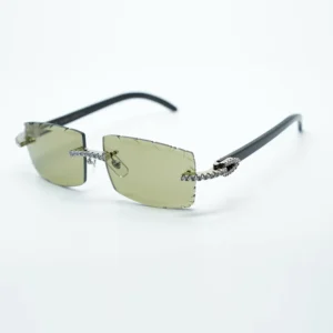 Endless diamond sunglasses cut lenses natural black buffalo horn legs 18-140mm