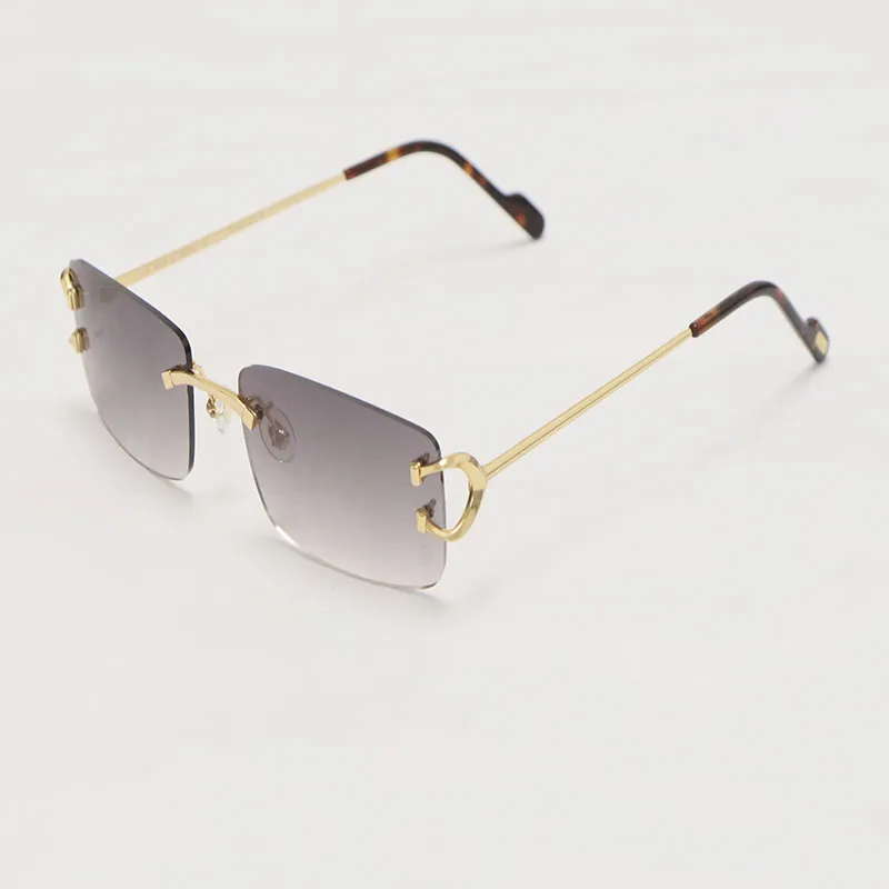 Latest fashion luxury rimless metal sunglasses man and woman frame high quality 18k gold lens designer sunglasses frame size 57-18-145mm - Image 4