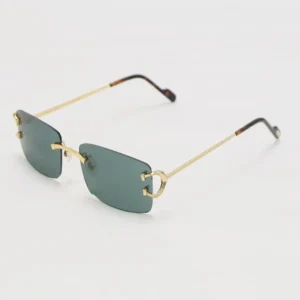 Latest fashion luxury rimless metal sunglasses man and woman frame high quality 18k gold lens designer sunglasses frame size 57-18-145mm
