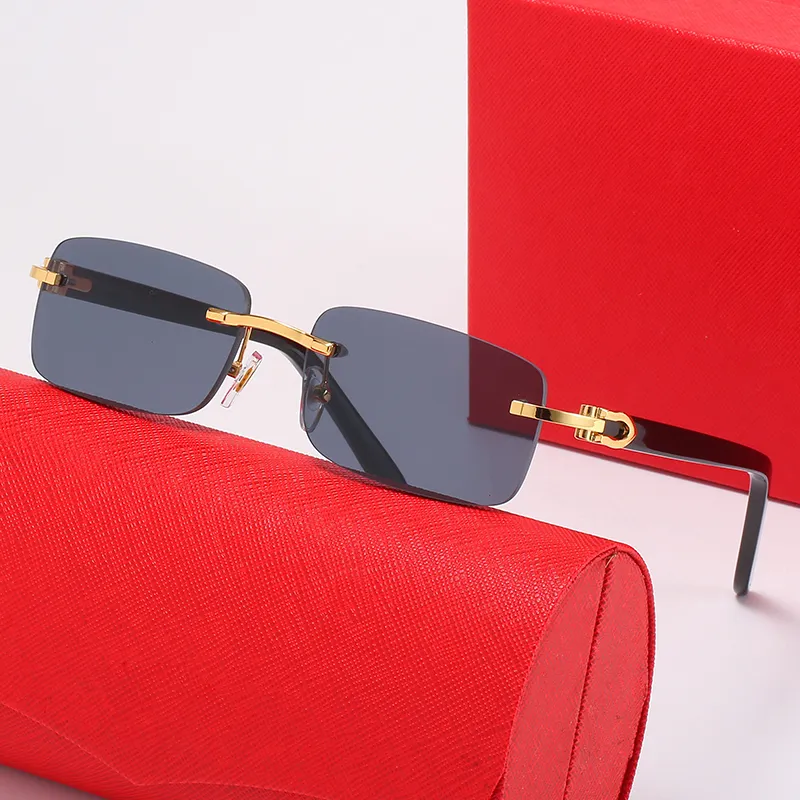 Cartierglasses lunette square mens sunglasses designer women sunglasses metal carti design gold red mirror anti uv wood buffalo horn glasses discolora cartierly - Image 7