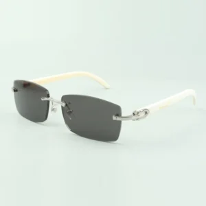 plain white buffalo sunglasses with 56mm lens for men and women