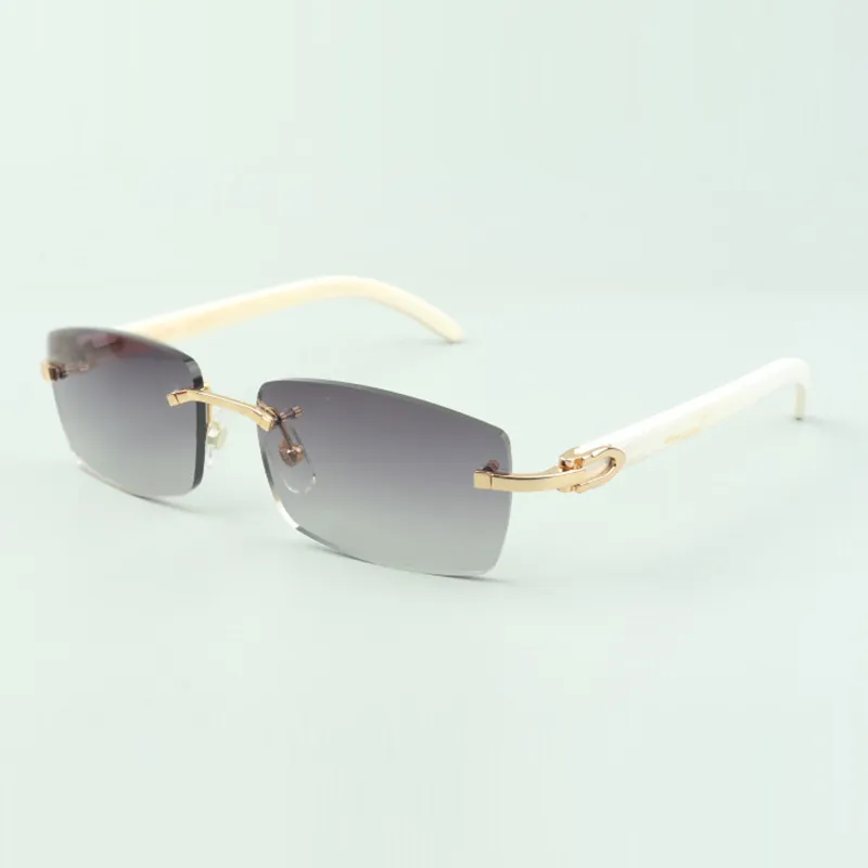 plain white buffalo sunglasses with 56mm lens for men and women - Image 8