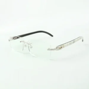 Buffs glasses frame with natural hybrid buffalo horns stick and 56mm lenses