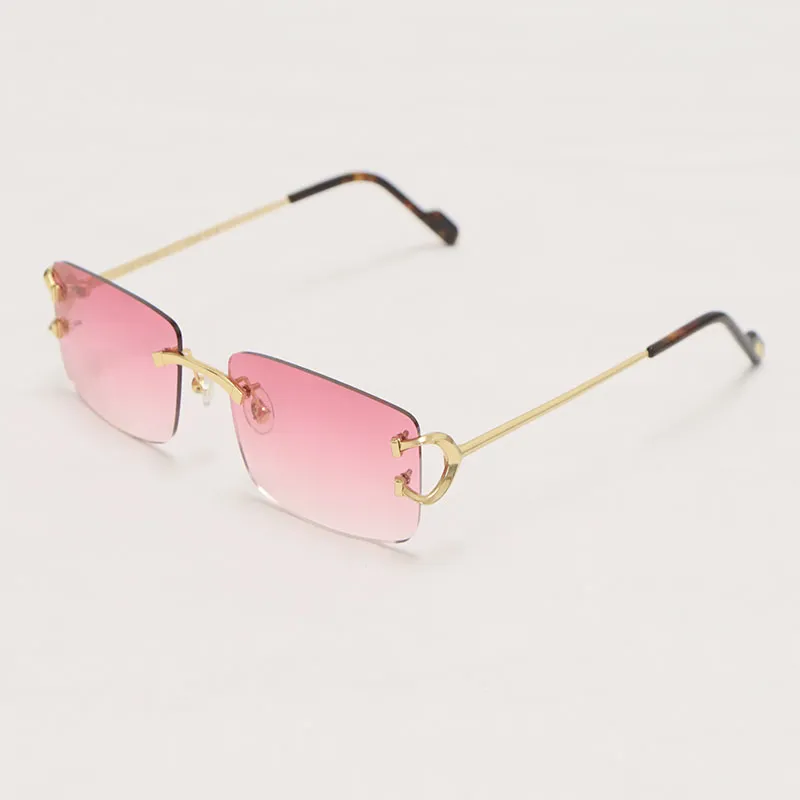 Latest fashion luxury rimless metal sunglasses man and woman frame high quality 18k gold lens designer sunglasses frame size 57-18-145mm - Image 3