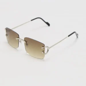 Rimless gold glasses frame designer 18k gold sunglasses lens 57-18-145mm